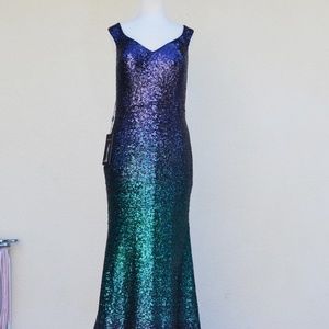 Top to Bottom Ombre Sequin Gown